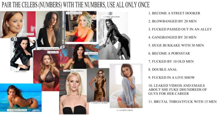 PAIR CELEBS WITH NUMBERS