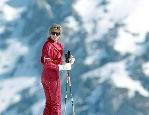 Princess Diana skiing