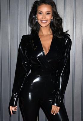 Maya Jama in latex