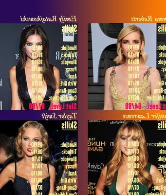 Concurso de vagabundas de celebridades Emma, ​​Emily, Jennifer, Taylor (self made)