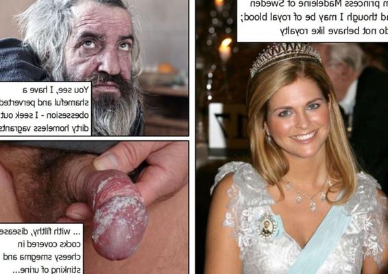 Prinzessin Madeleine mit obdachlosen Landstreichern