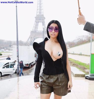 Nicki Minaj Big Boobs at Paris Fashion Week