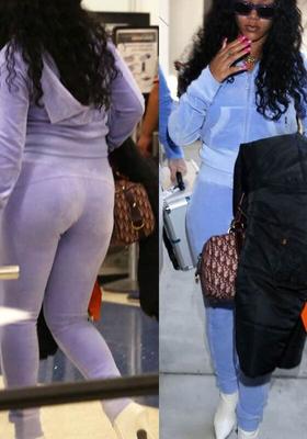 Rihanna purple sweatpants