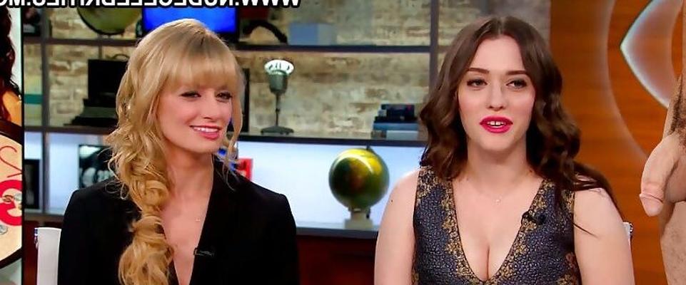 Kat Dennings and Beth Behrs on "Black or White show" #