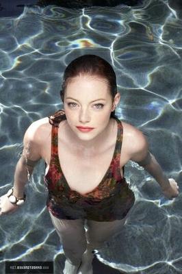 Emma Stone having fun in her pool