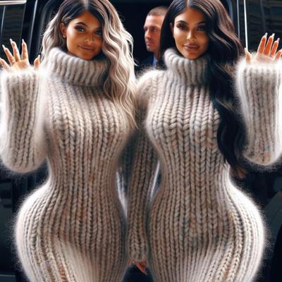 Kim Kardashian e Kylie Jenner ganham Ihnen ein flauschiges W