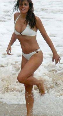 Elizabeth Hurley UK Goddess in Levis and Bikini&#;s