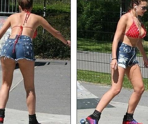 Imogen Thomas dans son short sexy Levi's