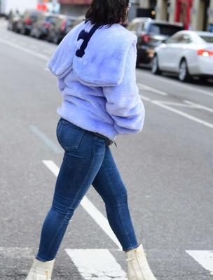 Rihanna in tight denim jeans