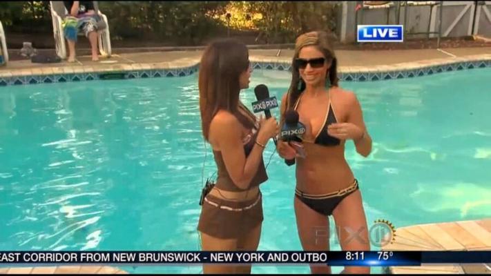 Jill Nicolini Reportera de WPIX Dijeron que se bajara al bikini