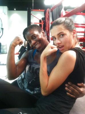 My best friend Kafi working out with Adrianna Lima!!