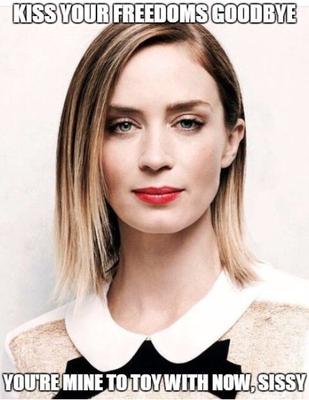 Emily Blunt sissy captions