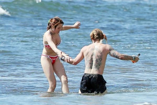 Bella Thorne Nipple Slip in Hawaii