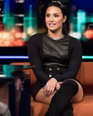 Demi Lovato Leather Top