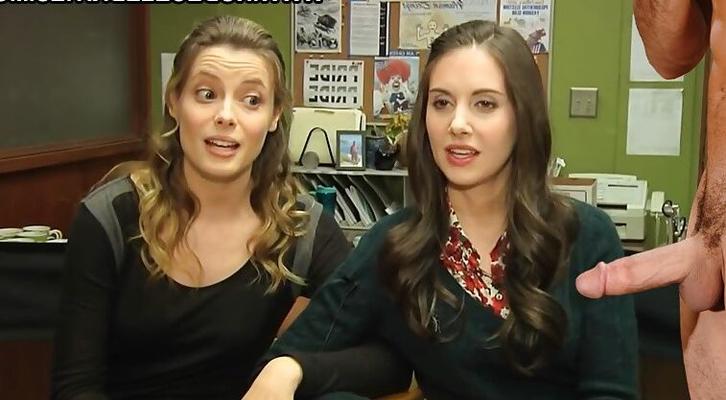 Alison Brie and Gillian Jacobs on "Black or White show" #