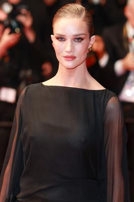 ROSIE HUNTINGTON-WHITELEY FLAUNTS BARE BOOBS IN SHEER DRESS IN