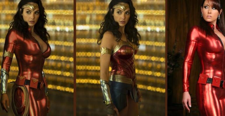 Gal Gadot dans le rôle de Wonder Woman en détresse liée au bondage