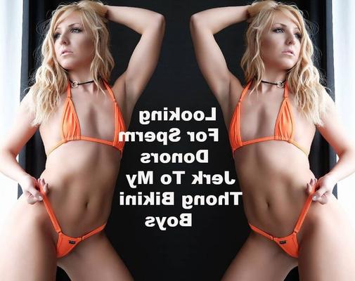 Nevada Caitlyn Poole trägt einen orangefarbenen Tanga-Bikini