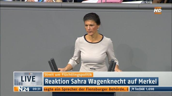 Sahra Wagenknecht Bundestagsrede mit tollem Arsch