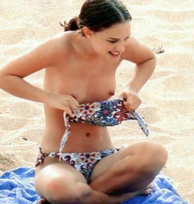 Natalie Portman bronceándose sus turgentes tetas