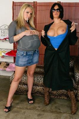 Tory Lane and Harmony pop their tits out