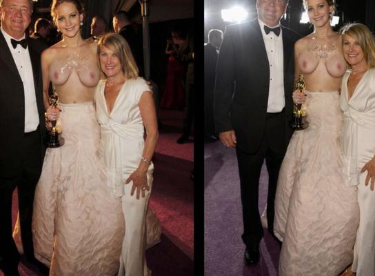 Jennifer Lawrence Roter Teppich mit den Eltern