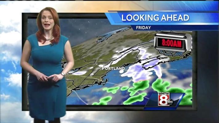 Busty local weather girl