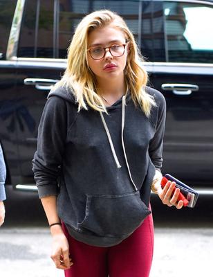 Chloë Moretz. Fatty camel toe and pierced nipple.