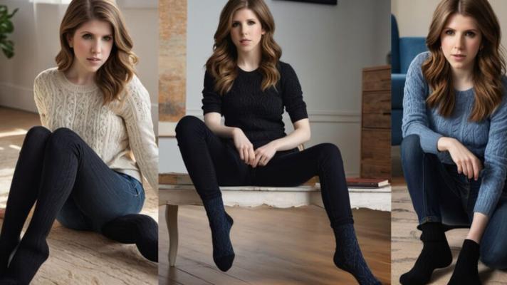 AI generated actresses & celebs in jeans & dark socks