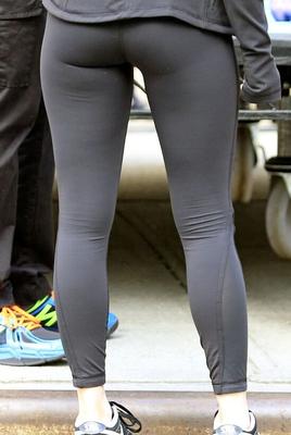 Megan Fox Jumping on Trampoline in Tights on the set of TMNT