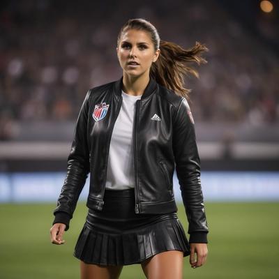 KI Alex Morgan spielt Fußball in Leder