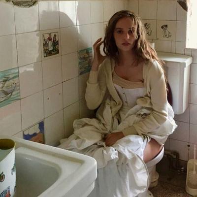 Maya Hawke on toilet