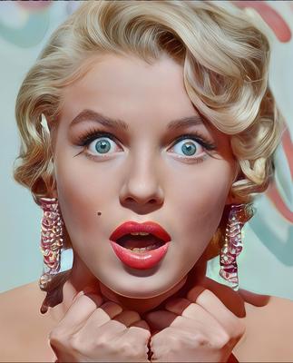 Le visage de Marilyn Monroe en ultra haute résolution III